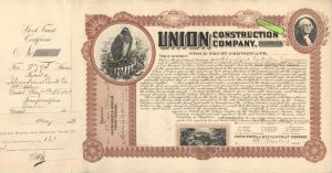 Union Construction Company, Inc. - 1903-1912 dated High Denomination Stock Certificate
