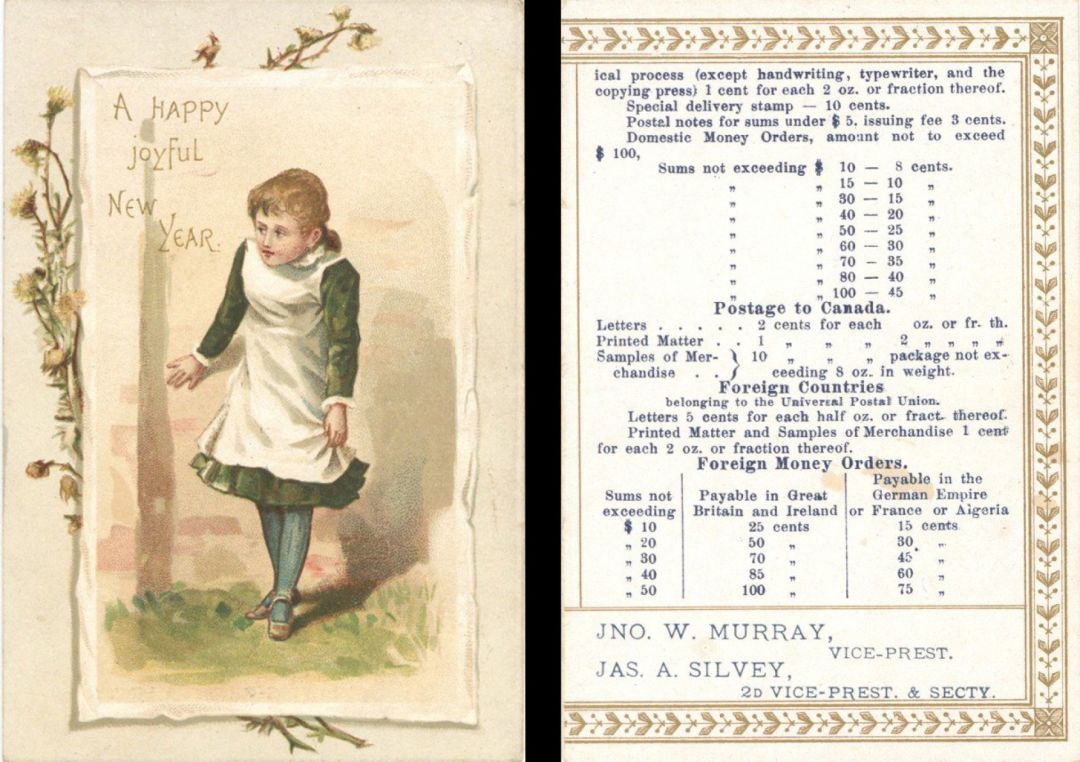 Advertising Calendar for the New Year dated 1887 -  Insurance