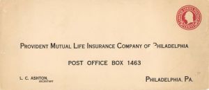 Provident Mutual Life Insurance Company of Philadelphia Envelope -  Insurance