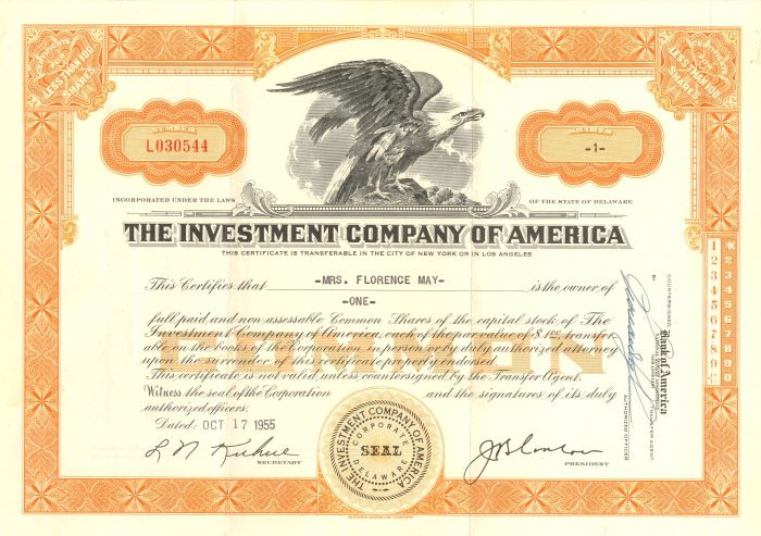 Bank of America collectible stock certificate