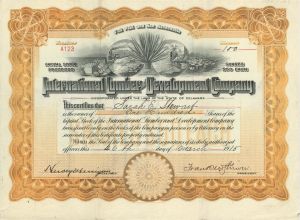 International Lumber and Development Co. - 1912 or 1915 dated Stock Certificate