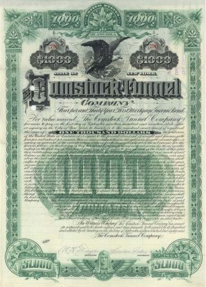 Comstock Tunnel Bond signed by Theodore Sutro (Uncanceled)