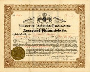 Associated Pharmacists, Inc. - Stock Certificate