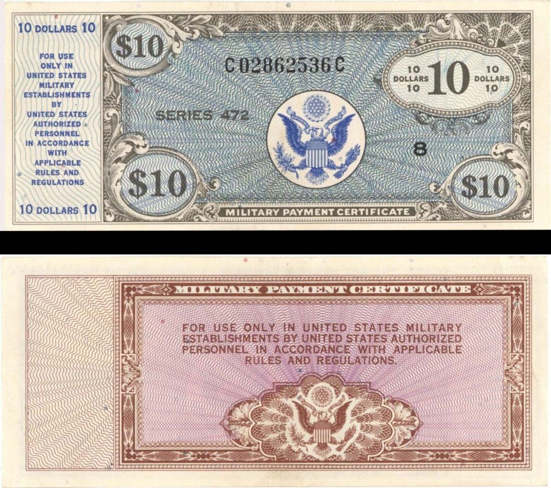 10 Dollars Military Payment Certificate - Series 472 - P-M21 - MPC Currency