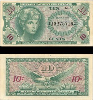 10 Cents Military Payment Certificate - Series 641 - MPC Currency