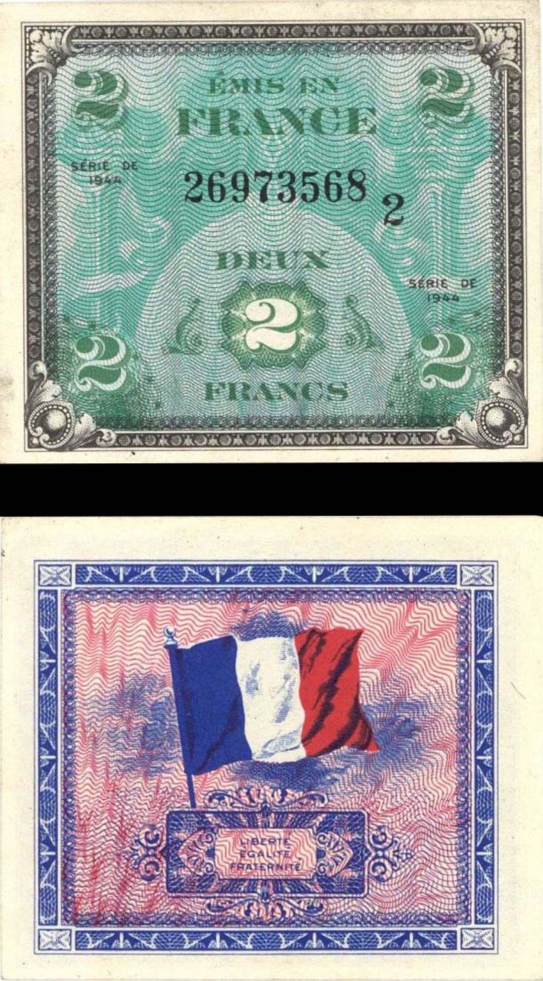 2 Francs Military Payment Certificate - Series of 1944 - MPC Currency