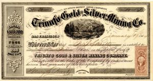 Triunfo Gold and Silver Mining Co. - 1863-1865 dated Stock Certificate