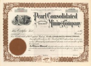 Pearl Consolidated Mining Co. - Stock Certificate