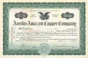 Austin-Amazon Copper Co. - Stock Certificate