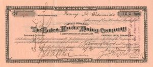 Bates-Hunter Mining Co. - Stock Certificate