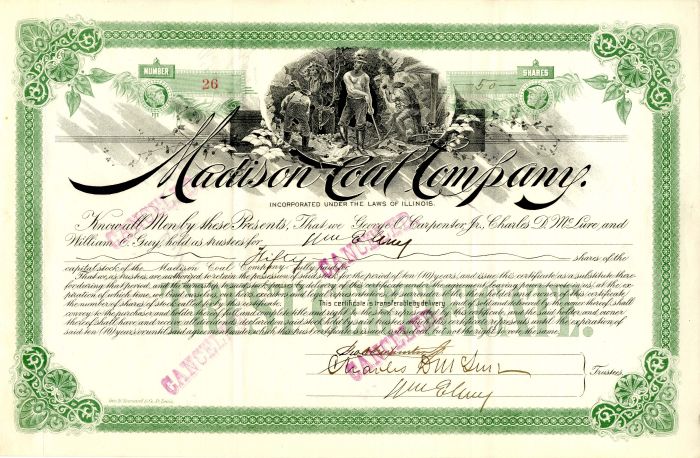 Madison Coal Co. - Stock Certificate