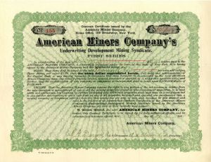 American Miners Co. - Stock Certificate