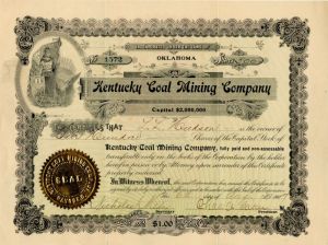 Kentucky Coal Mining Co. - Stock Certificate