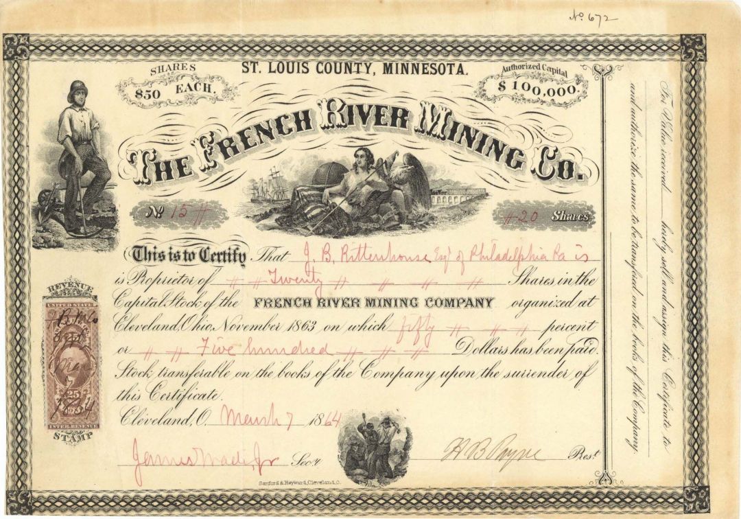 French River Mining Co. - Stock Certificate