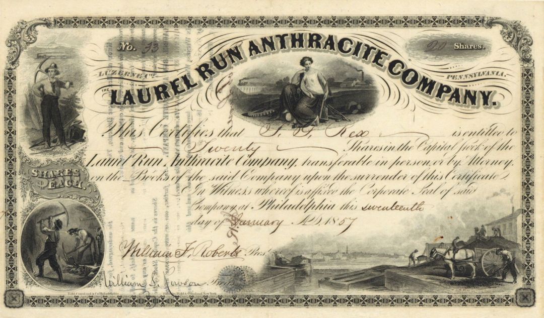 Laurel Run Anthracite Co. - Stock Certificate