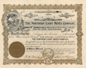 Northern Light Mines Co. - Stock Certificate