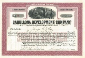 Cabullona Development Co. - 1907 dated Stock Certificate