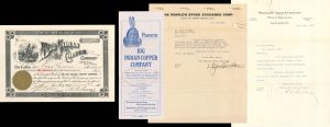 Big Indian Copper Co. Lot of 4 Documents and  1917 dated Stock Certificate