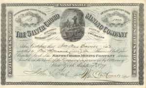 Silver Chord Mining Co. - 1879 dated Mining Stock Certificate