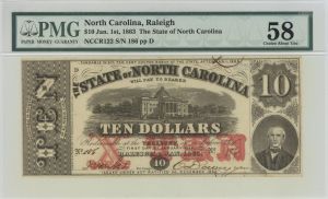 State of North Carolina $10 - Obsolete Notes