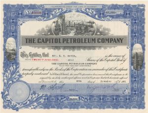 Capitol Petroleum Co. - Stock Certificate (Uncanceled)