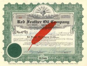 Red Feather Oil Co. - Stock Certificate