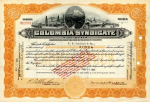 Colombia Syndicate - Stock Certificate
