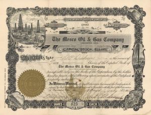 Mesco Oil and Gas Co. - 1912 dated Stock Certificate