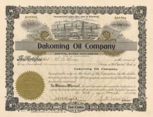 Dakoming Oil Co. - Stock Certificate