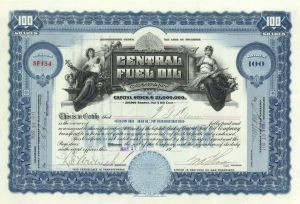 Central Fuel Oil Co. - 1911 dated Stock Certificate