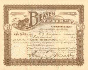 Beaver Petroleum Co. - Stock Certificate