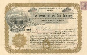 Central Oil and Coal Co. - Stock Certificate