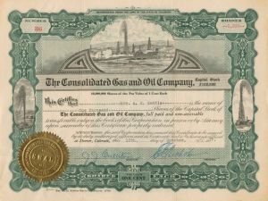 Consolidated Gas and Oil Co. - Stock Certificate