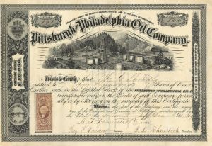 Pittsburgh and Philadelphia Oil Co. - 1865 or 1869 dated Stock Certificate