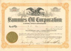 Sammies Oil Corporation - Stock Certificate
