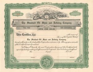 Standard Oil Shale and Refining Co. - Stock Certificate