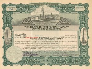 Tri-State Petroleum Co. - Stock Certificate
