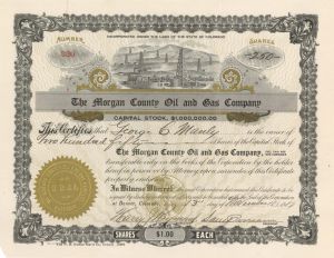 Morgan County Oil and Gas Co. - 1917 dated Stock Certificate