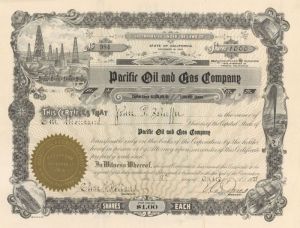 Pacific Oil and Gas Co. - Stock Certificate