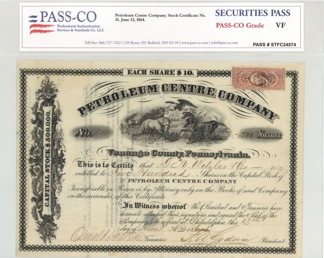 Petroleum Centre  Co. - Stock Certificate