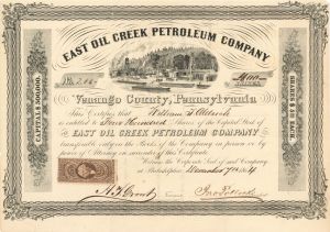 East Oil Creek Petroleum Co. - 1864 dated Stock Certificate