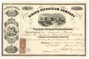 Girard Petroleum Co. - 1864 dated Stock Certificate