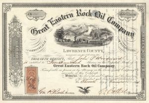 Great Eastern Rock Oil Co. - 1864 dated Stock Certificate