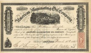 American Illuminating Oil Co. - 1865 dated Stock Certificate (Uncanceled)