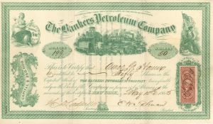 Bankers Petroleum Co. - 1865 dated Stock Certificate (Uncanceled)