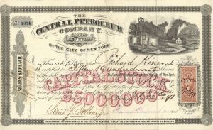 Central Petroleum Co. - 1871 dated Stock Certificate (Uncanceled)