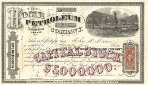 Home Petroleum Co. - 1864 dated Stock Certificate (Uncanceled)