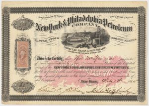 New York and Philadelphia Petroleum Co.- 1865 dated Stock Certificate (Uncanceled)