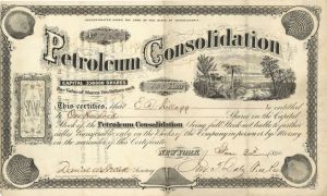  Petroleum Consolidation - 1866 dated Stock Certificate (Uncanceled)