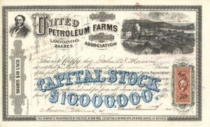 United Petroleum Farms Assoc. - 1870 dated Stock Certificate (Uncanceled)